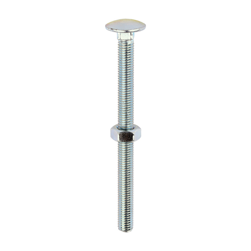 TIMCO Carriage Bolts DIN603 & Hex Full Nuts DIN934 Silver - M10 x 130 - Image