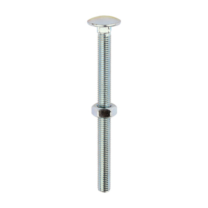 TIMCO Carriage Bolts DIN603 & Hex Full Nuts DIN934 Silver - M10 x 130 - Image