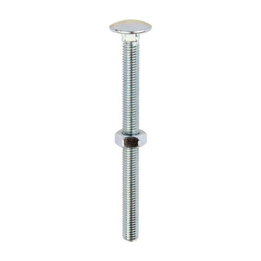 TIMCO Carriage Bolts DIN603 & Hex Full Nuts DIN934 Silver - M10 x 130 - Image