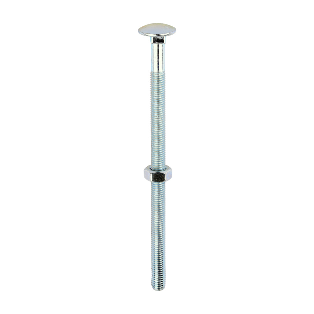TIMCO Carriage Bolts DIN603 & Hex Full Nuts DIN934 Silver - M10 x 180 - Image