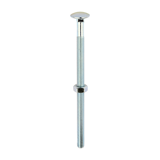 TIMCO Carriage Bolts DIN603 & Hex Full Nuts DIN934 Silver - M10 x 180 - Image