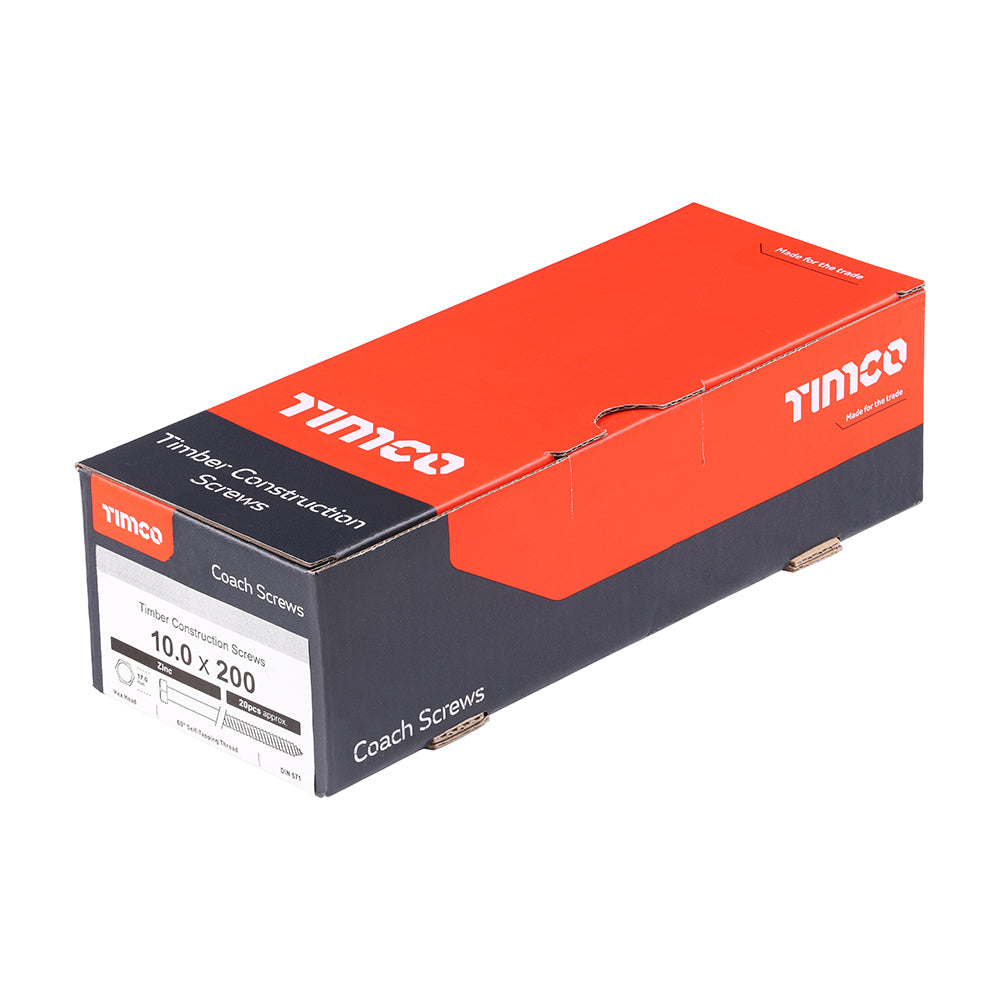 TIMCO Coach Screws Hex Head Silver  - 10.0 x 200 - Image