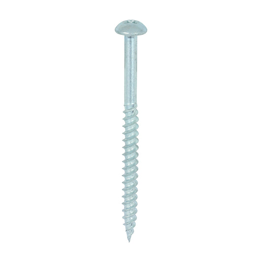 TIMCO Twin-Threaded Round Head Silver Woodscrews - 10 x 21/2 - Image