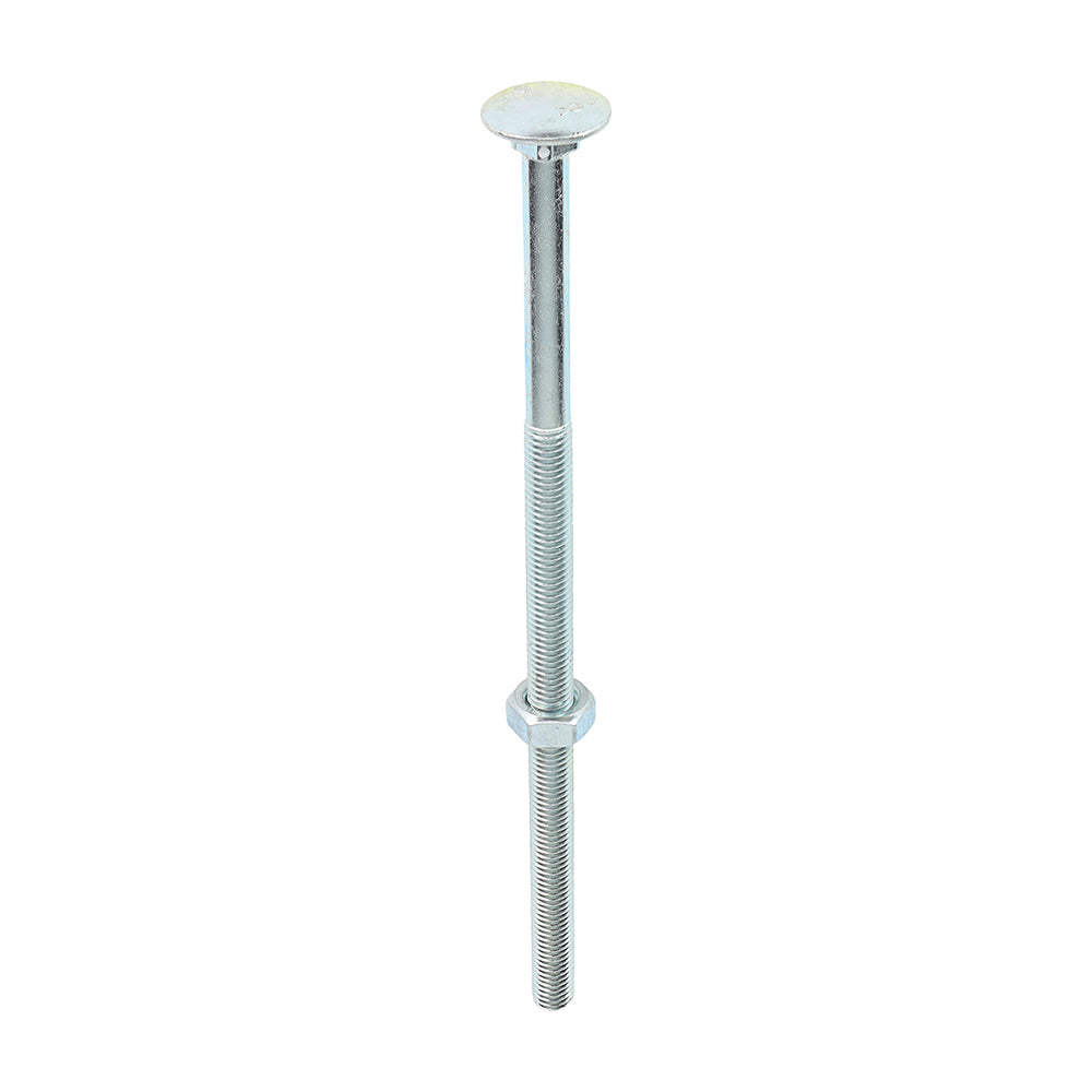 TIMCO Carriage Bolts DIN603 & Hex Full Nuts DIN934 Silver - M10 x 220 - Image