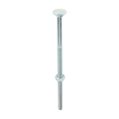 TIMCO Carriage Bolts DIN603 & Hex Full Nuts DIN934 Silver - M10 x 220 - Image