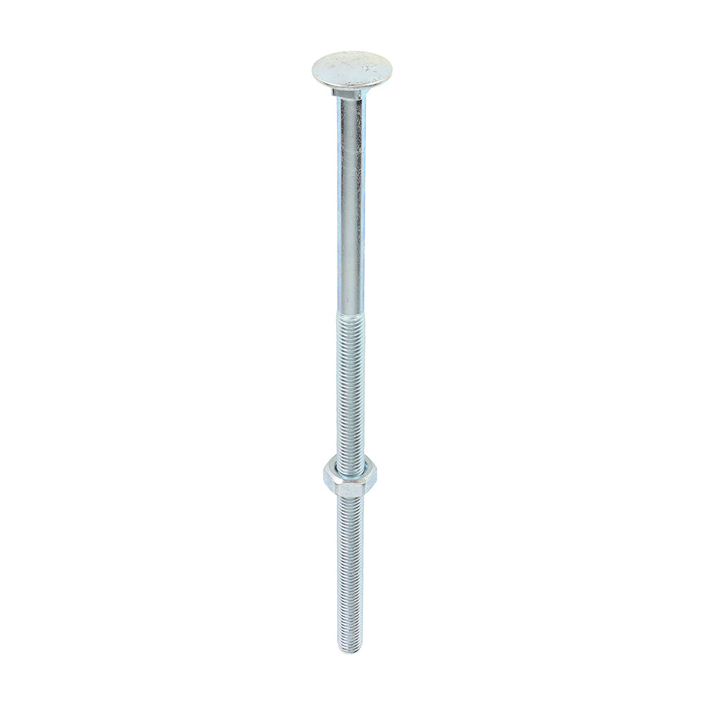 TIMCO Carriage Bolts DIN603 & Hex Full Nuts DIN934 Silver - M10 x 240 - Image