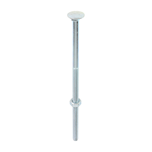 TIMCO Carriage Bolts DIN603 & Hex Full Nuts DIN934 Silver - M10 x 240 - Image