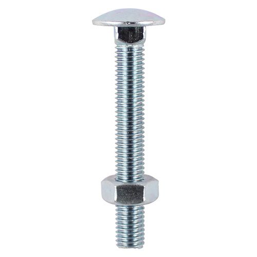 TIMCO Carriage Bolts DIN603 & Hex Full Nuts DIN934 Silver - M10 x 25 - Image