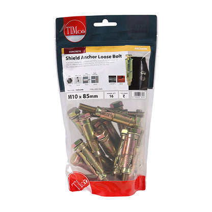 TIMCO Shield Anchors Loose Bolt Gold - M10:25L (M10 x 85) - Image