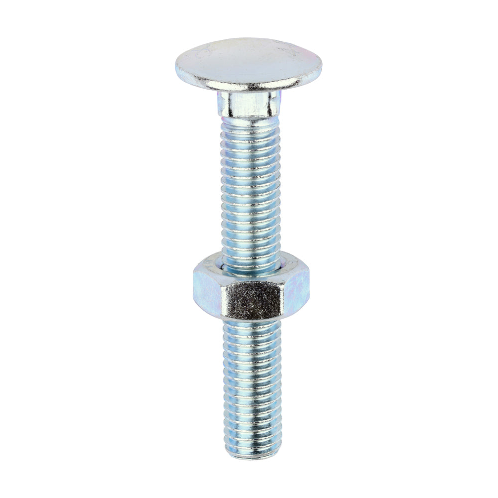 TIMCO Carriage Bolts DIN603 & Hex Full Nuts DIN934 Silver - M10 x 65 - Image