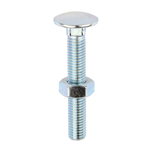 TIMCO Carriage Bolts DIN603 & Hex Full Nuts DIN934 Silver - M10 x 65 - Image