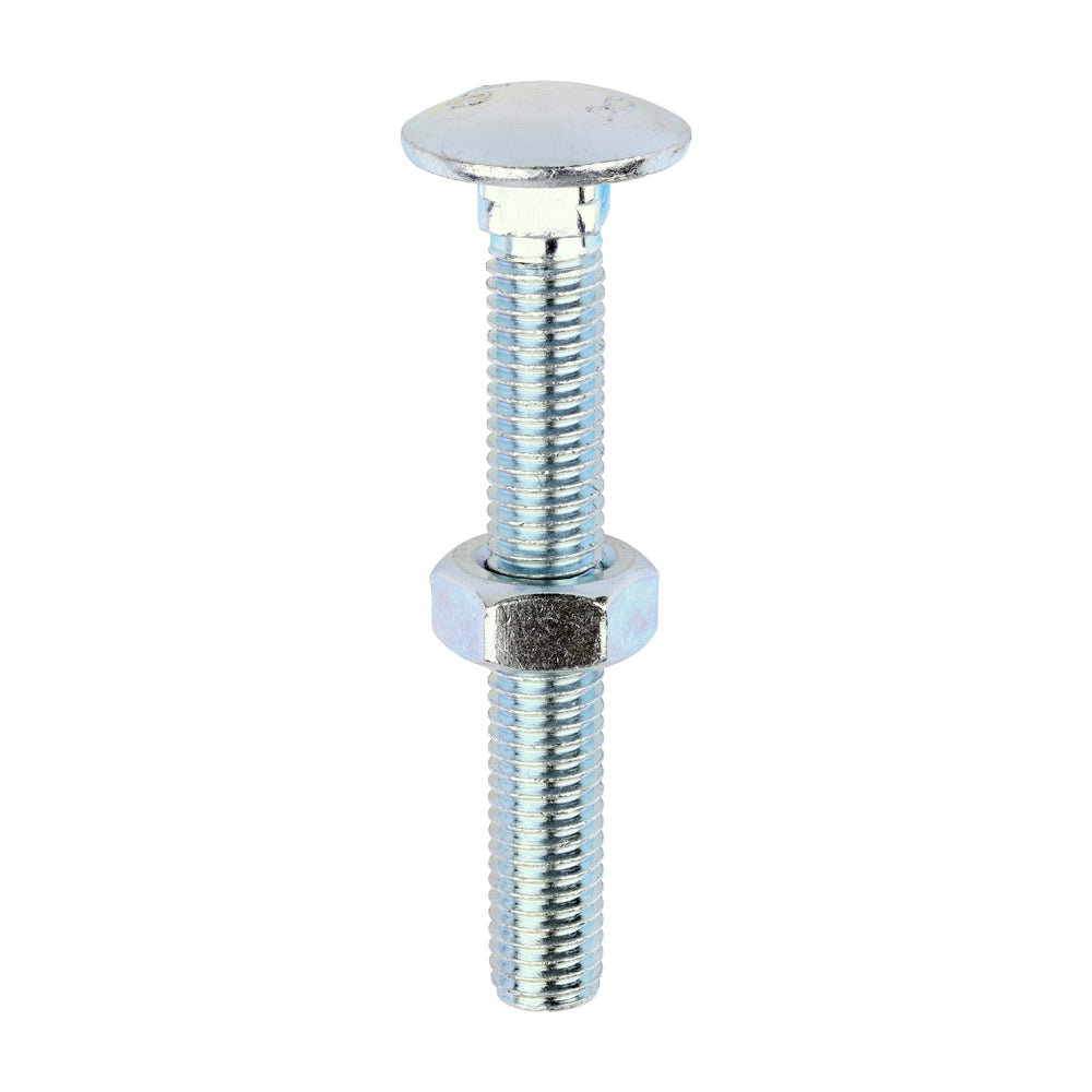 TIMCO Carriage Bolts DIN603 & Hex Full Nuts DIN934 Silver - M10 x 75 - Image