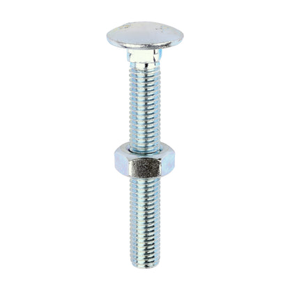 TIMCO Carriage Bolts DIN603 & Hex Full Nuts DIN934 Silver - M10 x 75 - Image
