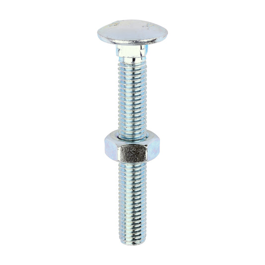 TIMCO Carriage Bolts DIN603 & Hex Full Nuts DIN934 Silver - M10 x 75 - Image