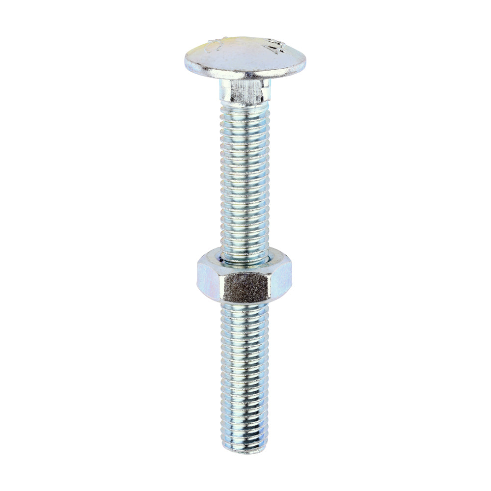 TIMCO Carriage Bolts DIN603 & Hex Full Nuts DIN934 Silver - M10 x 80 - Image
