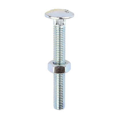 TIMCO Carriage Bolts DIN603 & Hex Full Nuts DIN934 Silver - M10 x 80 - Image