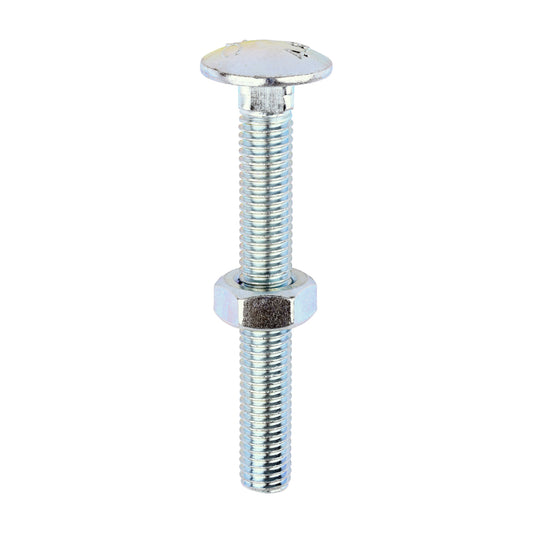 TIMCO Carriage Bolts DIN603 & Hex Full Nuts DIN934 Silver - M10 x 80 - Image