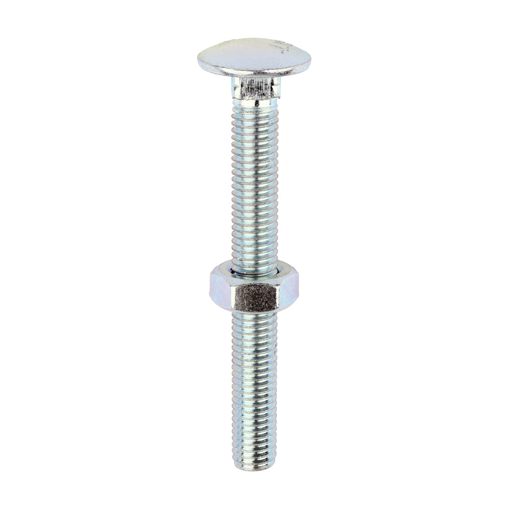 TIMCO Carriage Bolts DIN603 & Hex Full Nuts DIN934 Silver - M10 x 90 - Image