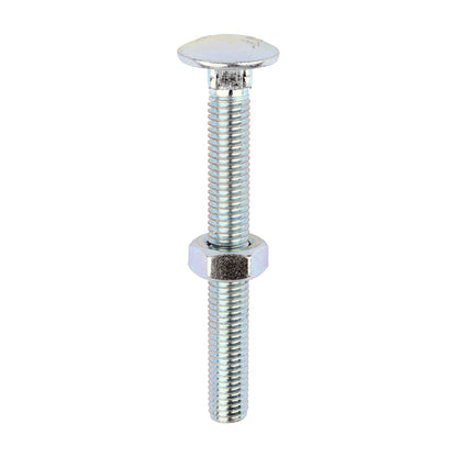 TIMCO Carriage Bolts DIN603 & Hex Full Nuts DIN934 Silver - M10 x 90 - Image