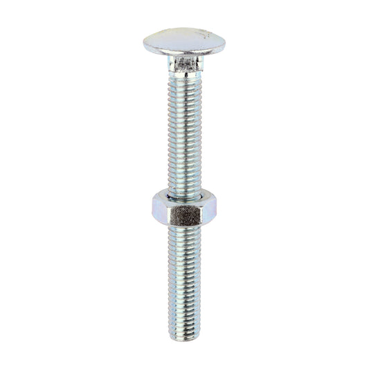 TIMCO Carriage Bolts DIN603 & Hex Full Nuts DIN934 Silver - M10 x 90 - Image