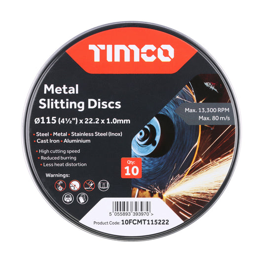 TIMCO B/Abrasive Flat Wheel Inox - 115 x 22.2 x 1.0 - Image