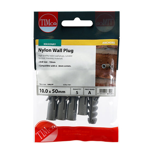 TIMCO Nylon Plugs - 10.0 x 50 - Image