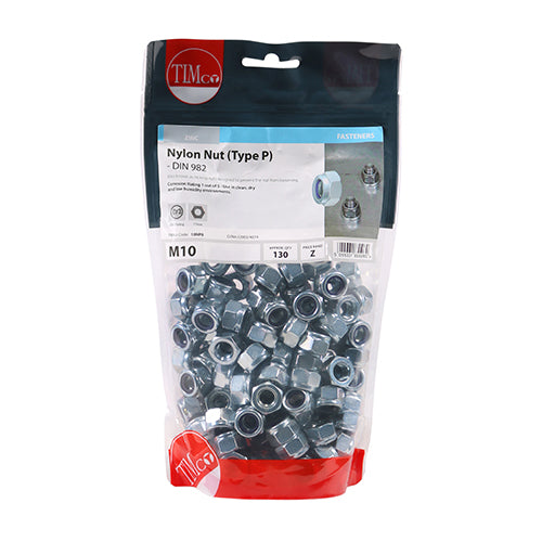 TIMCO Nylon Insert Nuts Type P DIN982 Silver - M10 - Image