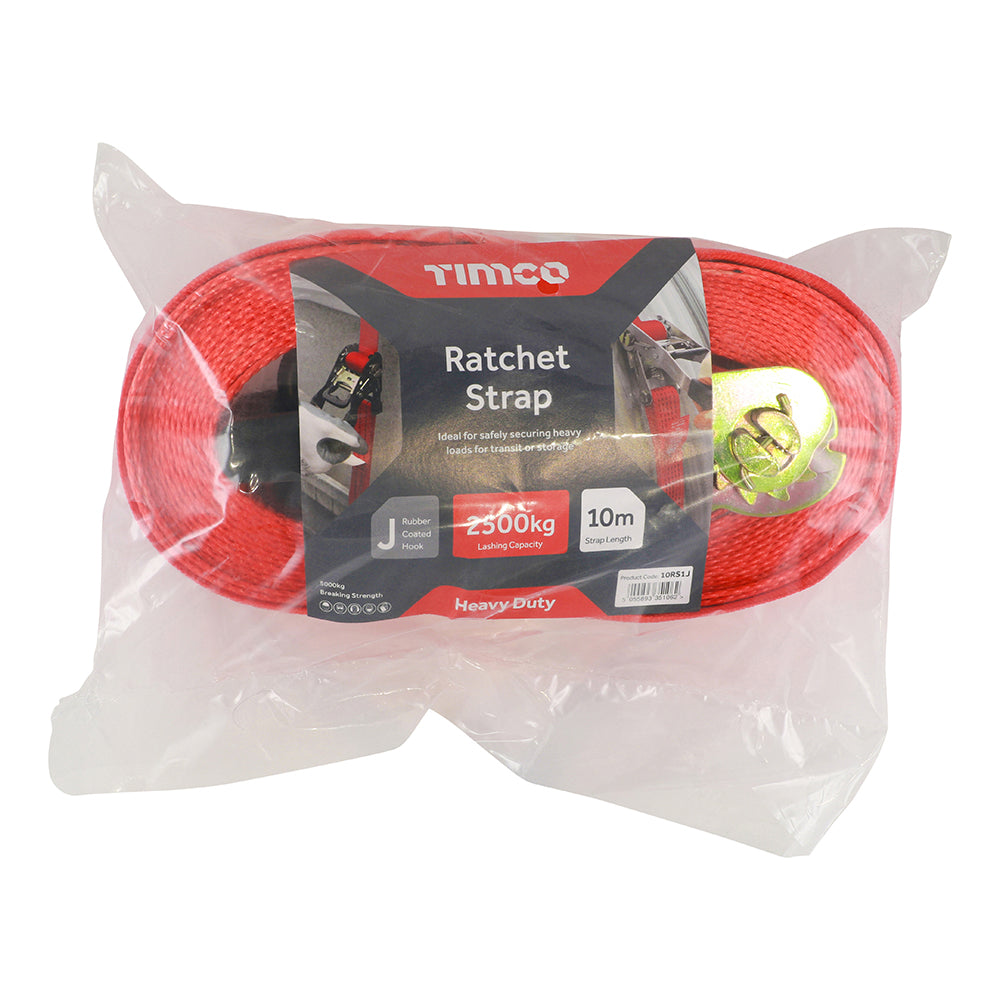 TIMCO J Hook Ratchet Strap Heavy Duty - 10m x 50mm - Image