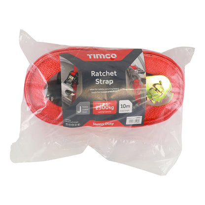 TIMCO J Hook Ratchet Strap Heavy Duty - 10m x 50mm - Image