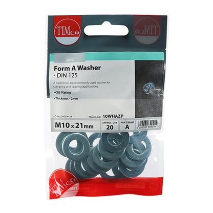 TIMCO Form A Washers DIN125-A Silver - M10 - Image