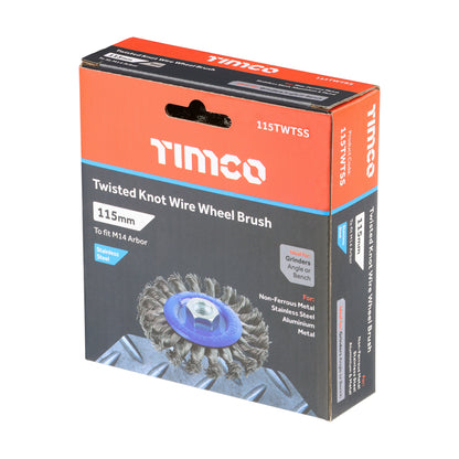 TIMCO Angle Grinder Wheel Brush Twisted Knot Stainless Steel - 115mm - Image