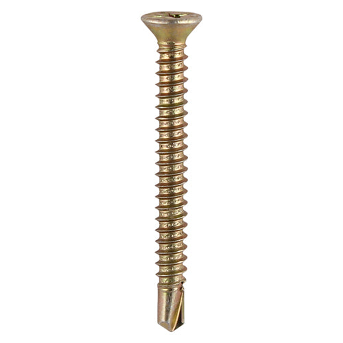 TIMCO Window Fabrication Screws Countersunk with Ribs PH Self-Tapping Self-Drilling Point Yellow - 3.9 x 13 - Image