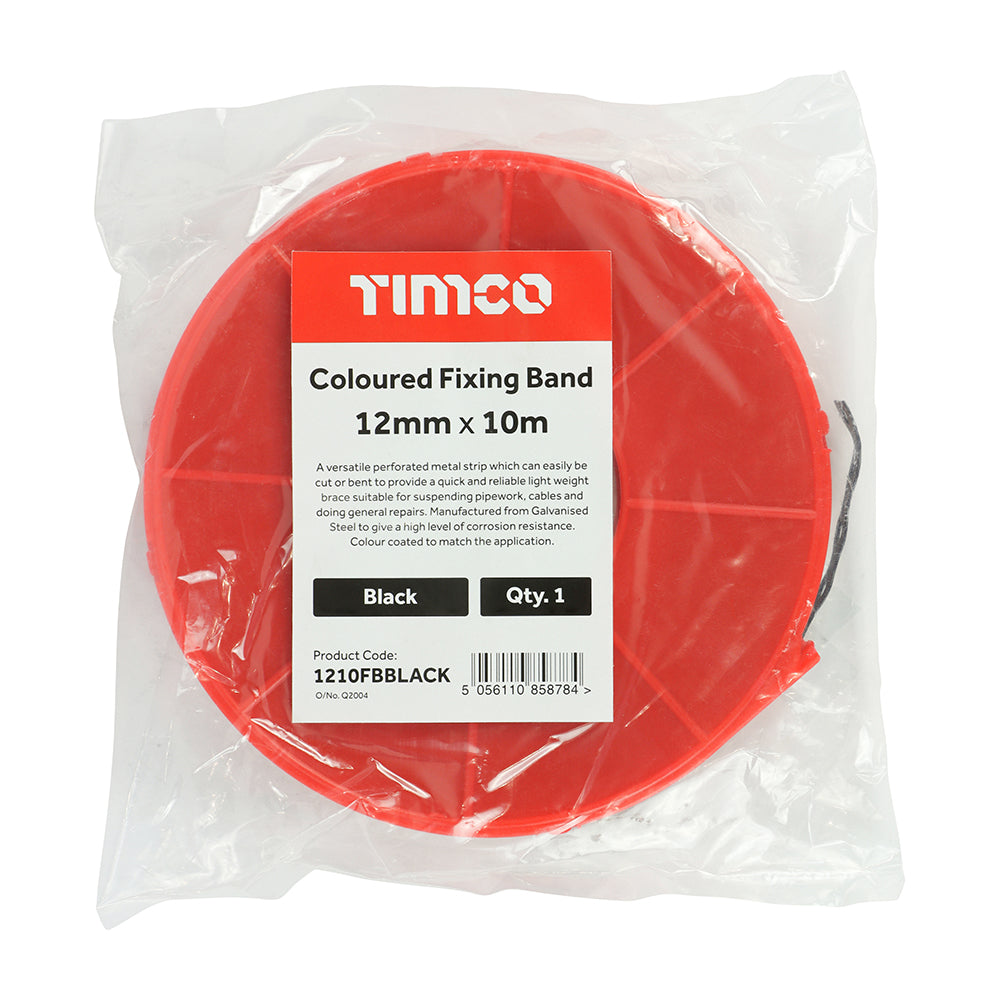 TIMCO Coloured Fixing Band Black - 12mm x 10m - Image