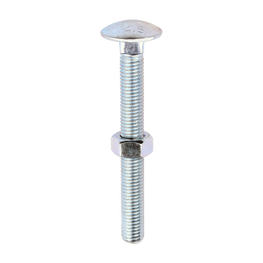 TIMCO Carriage Bolts DIN603 & Hex Full Nuts DIN934 Silver - M12 x 110 - Image