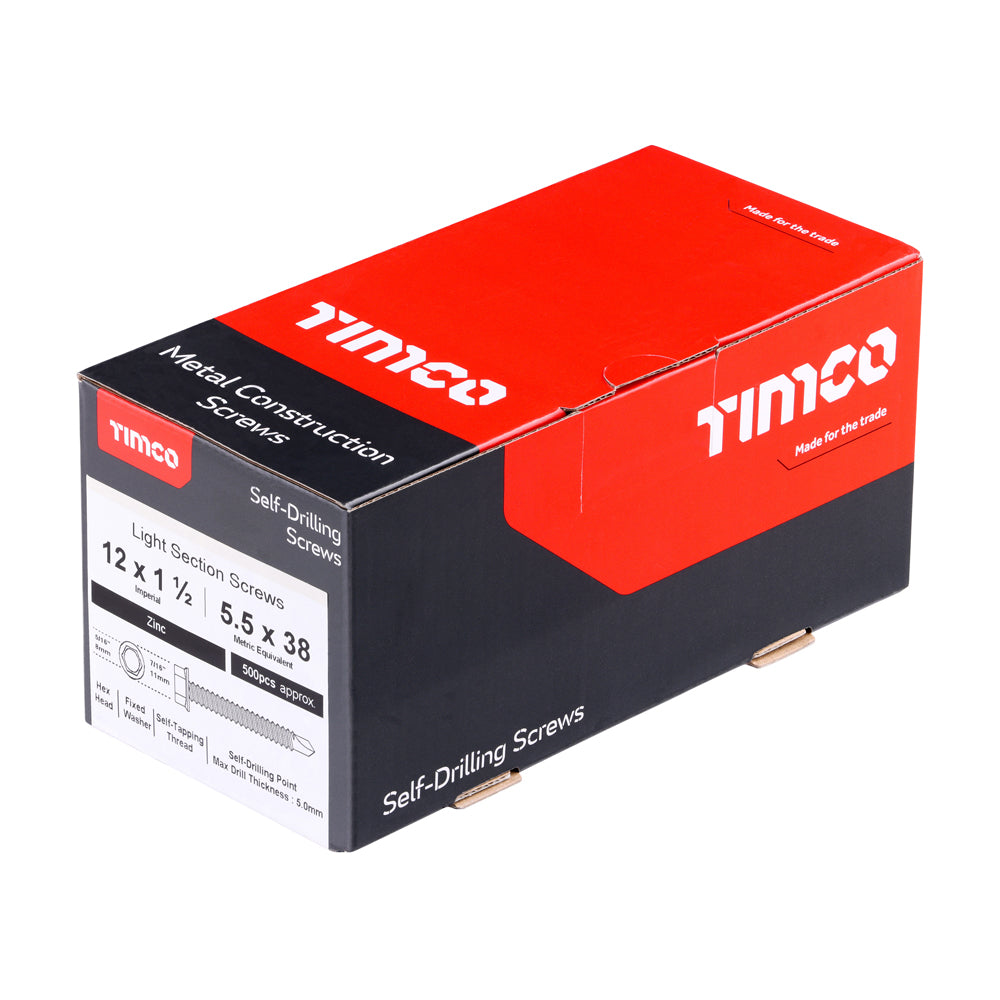 TIMCO Self-Drilling Light Section Silver Screws - 12 x 1 1/2 - Image