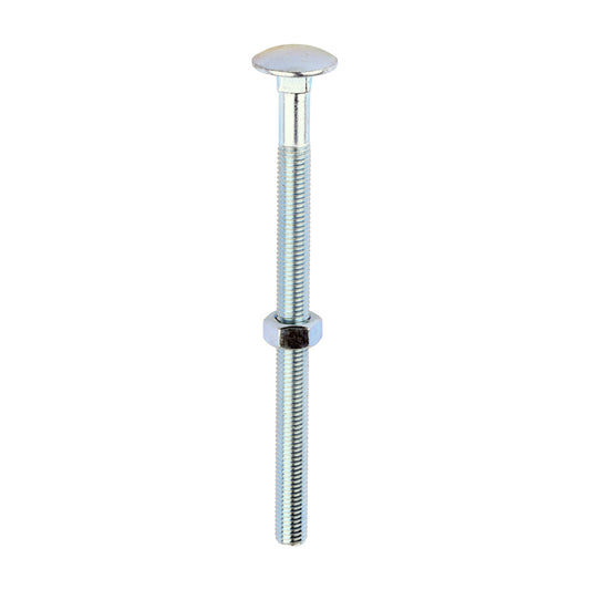 TIMCO Carriage Bolts DIN603 & Hex Full Nuts DIN934 Silver - M12 x 180 - Image