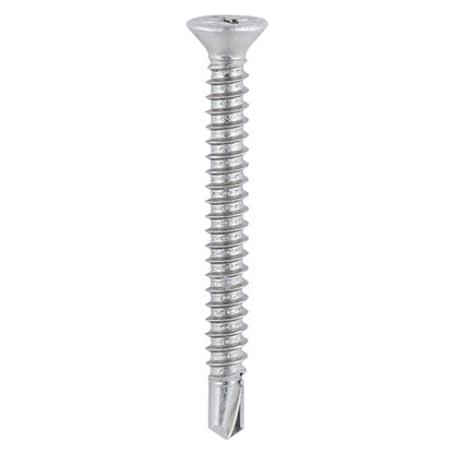 TIMCO Window Fabrication Screws Countersunk with Ribs PH Self-Tapping Thread Self-Drilling Point Martensitic Stainless Steel & Silver Organic - 3.9 x 19 - Image