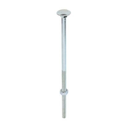 TIMCO Carriage Bolts DIN603 & Hex Full Nuts DIN934 Silver - M12 x 300 - Image