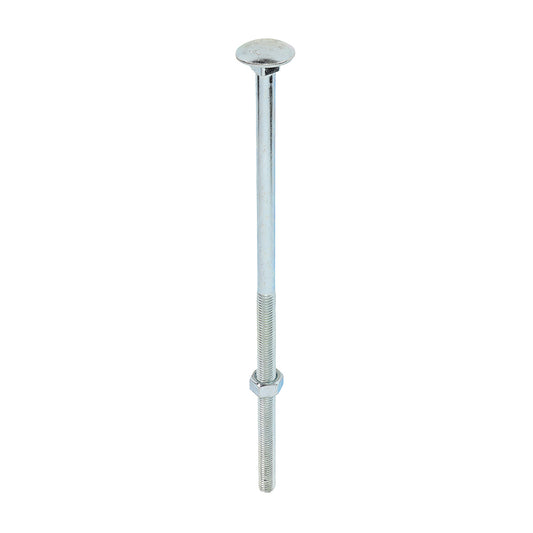 TIMCO Carriage Bolts DIN603 & Hex Full Nuts DIN934 Silver - M12 x 300 - Image