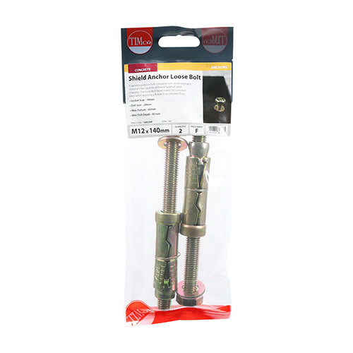TIMCO Shield Anchors Loose Bolt Gold - M12:60L (M12 x 140) - Image