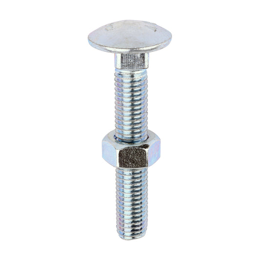 TIMCO Carriage Bolts DIN603 & Hex Full Nuts DIN934 Silver - M12 x 75 - Image