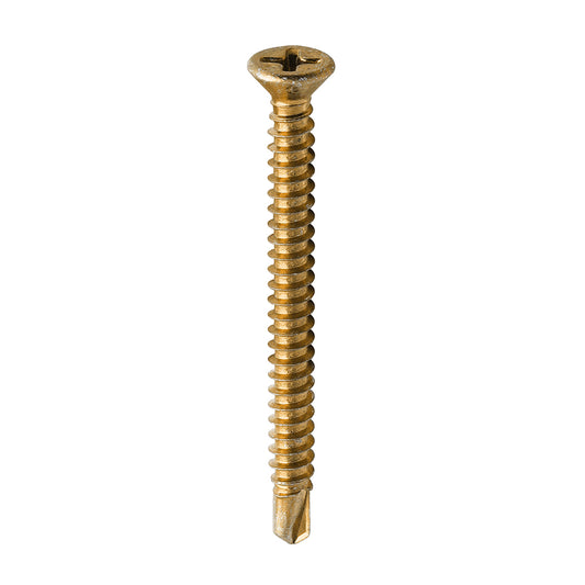 TIMCO Window Fabrication Screws Countersunk PH Self-Tapping Self-Drilling Point Yellow - 3.9 x 45 - Image