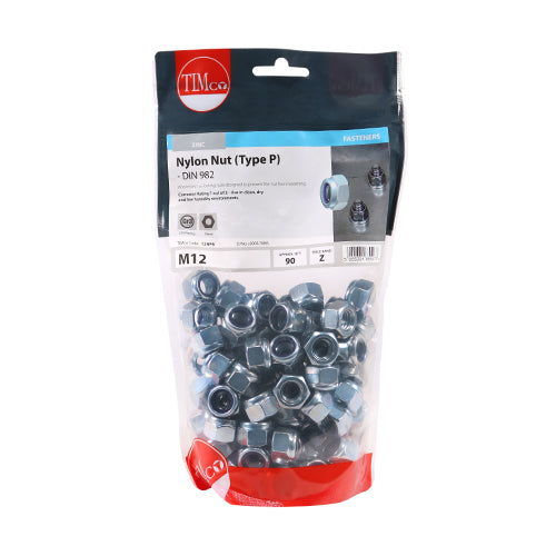 TIMCO Nylon Insert Nuts Type P DIN982 Silver - M12 - Image