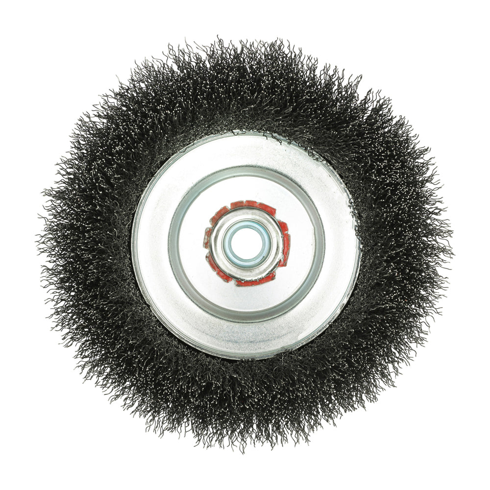 TIMCO Wheel Brush with Plastic Reducer Set Crimped Steel Wire - 150mm - Image