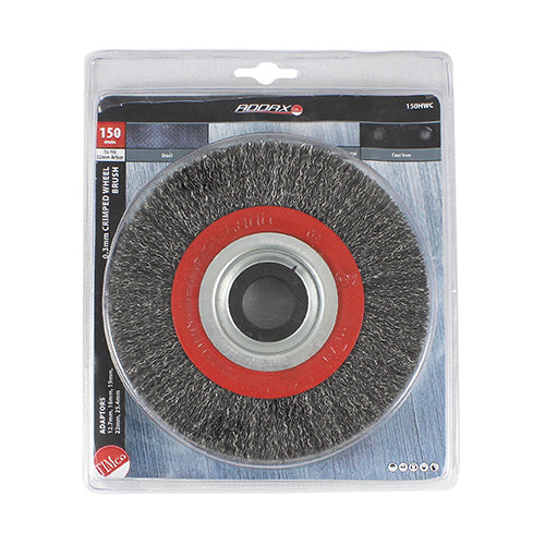 TIMCO Wheel Brush with Plastic Reducer Set Crimped Steel Wire - 150mm - Image