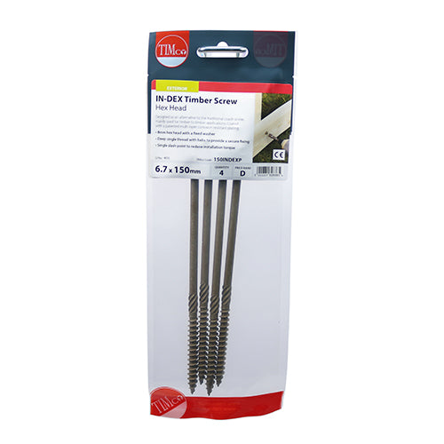 TIMCO Timber Screws Hex Flange Head Exterior Green - 6.7 x 150 - Image