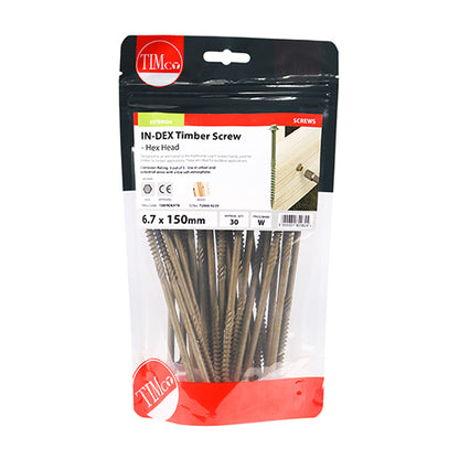 TIMCO Timber Screws Hex Flange Head Exterior Green - 6.7 x 150 - Image