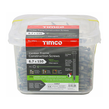 TIMCO Timber Screws Hex Flange Head Exterior Green - 6.7 x 150 - Image