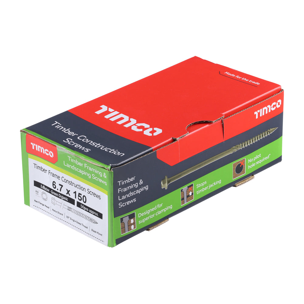 TIMCO Timber Screws Hex Flange Head Exterior Green - 6.7 x 150 - Image