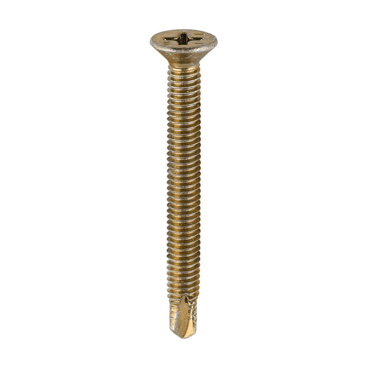TIMCO Window Fabrication Screws Countersunk PH Metric Thread Self-Drilling Point Yellow - M4 x 38 - Image
